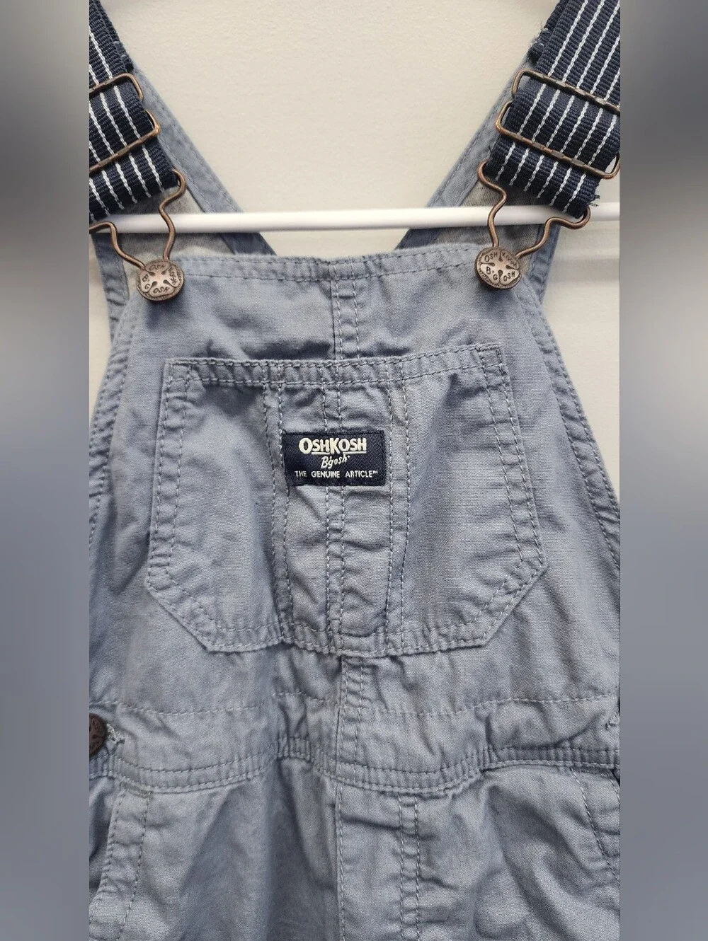 OshKosh B’gosh Toddler Blue Chambray Overalls 3T Adjustable Straps